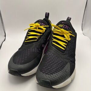 Nike Air Max 270 Black Yellow & Purple Men's Sneakers